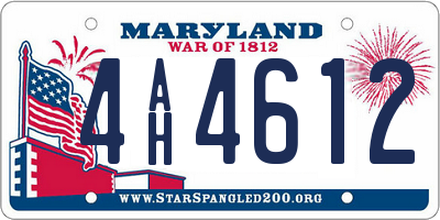MD license plate 4AH4612