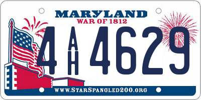 MD license plate 4AH4629