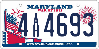 MD license plate 4AH4693