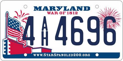 MD license plate 4AH4696