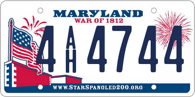 MD license plate 4AH4744
