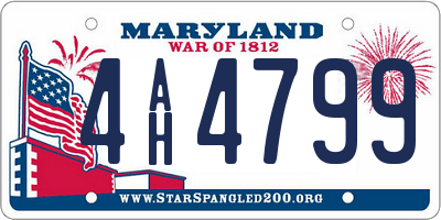 MD license plate 4AH4799