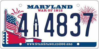 MD license plate 4AH4837