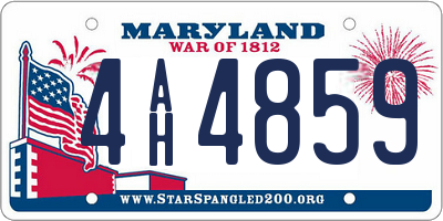 MD license plate 4AH4859