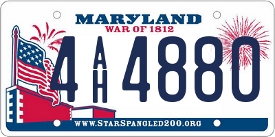 MD license plate 4AH4880