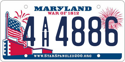 MD license plate 4AH4886