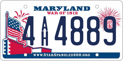 MD license plate 4AH4889