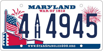 MD license plate 4AH4945