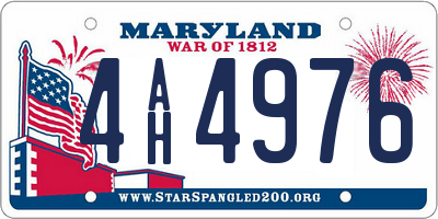 MD license plate 4AH4976