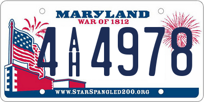 MD license plate 4AH4978