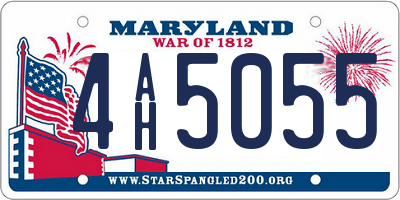 MD license plate 4AH5055