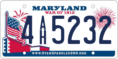MD license plate 4AH5232