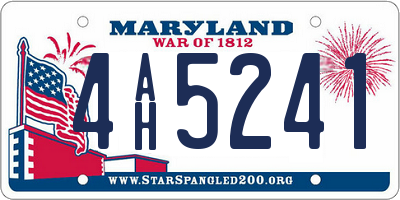 MD license plate 4AH5241