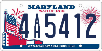 MD license plate 4AH5412