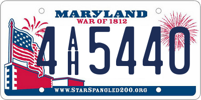 MD license plate 4AH5440