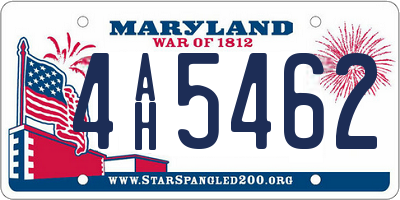 MD license plate 4AH5462