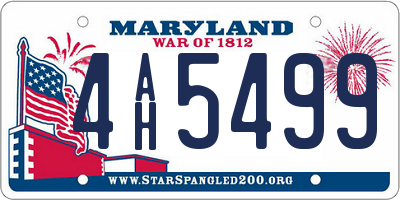 MD license plate 4AH5499
