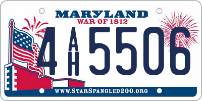 MD license plate 4AH5506