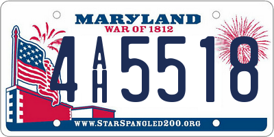 MD license plate 4AH5518