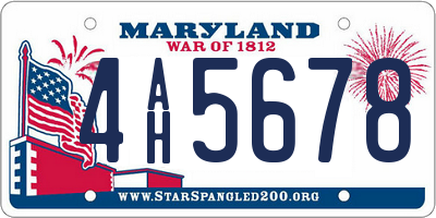 MD license plate 4AH5678