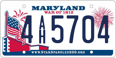 MD license plate 4AH5704