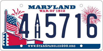 MD license plate 4AH5716