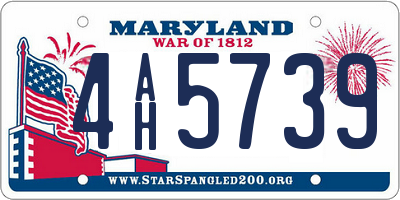 MD license plate 4AH5739