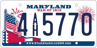 MD license plate 4AH5770
