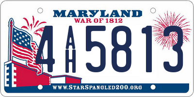 MD license plate 4AH5813