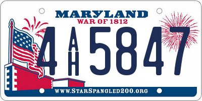 MD license plate 4AH5847