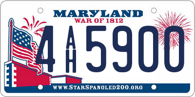 MD license plate 4AH5900