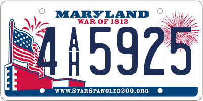 MD license plate 4AH5925