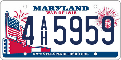 MD license plate 4AH5959
