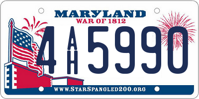 MD license plate 4AH5990