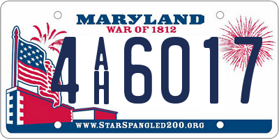 MD license plate 4AH6017