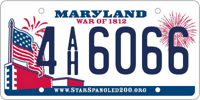 MD license plate 4AH6066