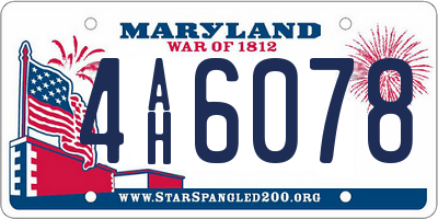 MD license plate 4AH6078