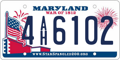 MD license plate 4AH6102