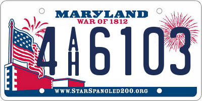 MD license plate 4AH6103