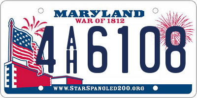 MD license plate 4AH6108