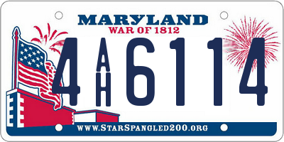 MD license plate 4AH6114