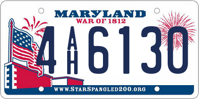 MD license plate 4AH6130