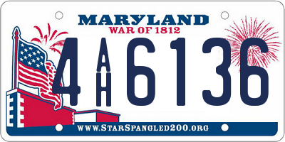 MD license plate 4AH6136