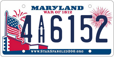 MD license plate 4AH6152