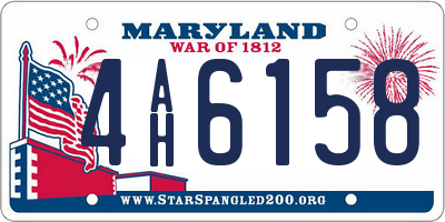 MD license plate 4AH6158