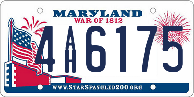 MD license plate 4AH6175
