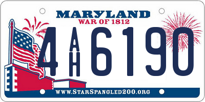 MD license plate 4AH6190