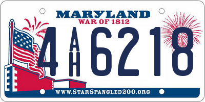 MD license plate 4AH6218