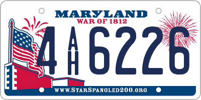 MD license plate 4AH6226