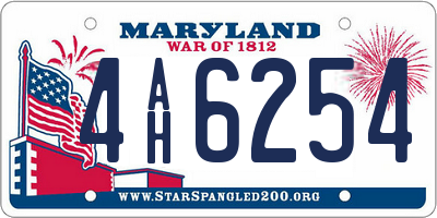 MD license plate 4AH6254